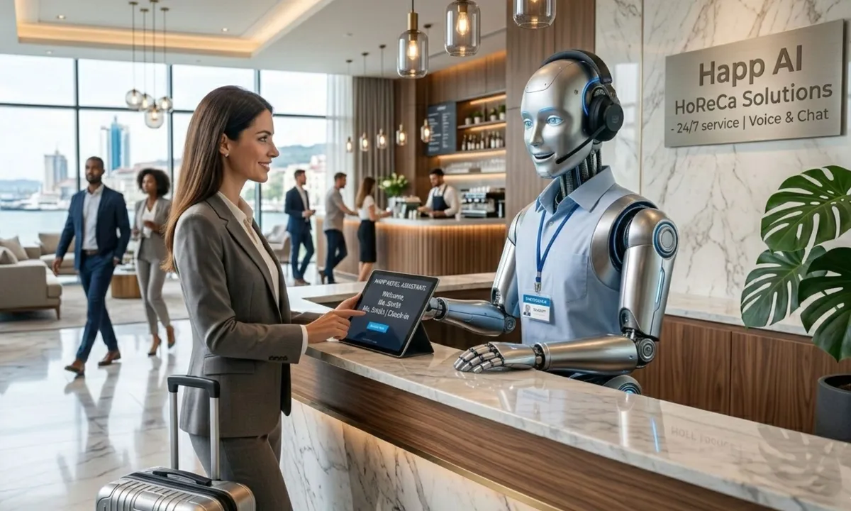 HAPP AI HoReCa — 24/7 voice and chat assistant for hotels and restaurants.